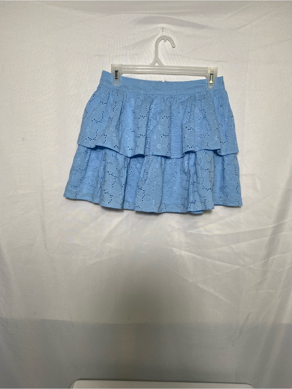 Alter’d State Light Blue Tiered Eyelet Mini Skirt - Women